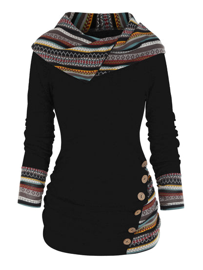 Women's Boho Patchwork Hoodie