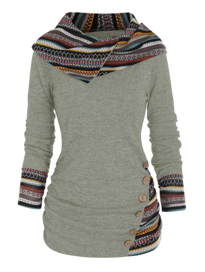 Women's Boho Patchwork Hoodie