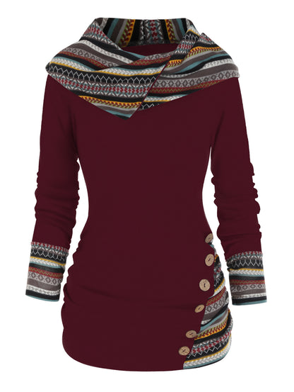 Women's Boho Patchwork Hoodie