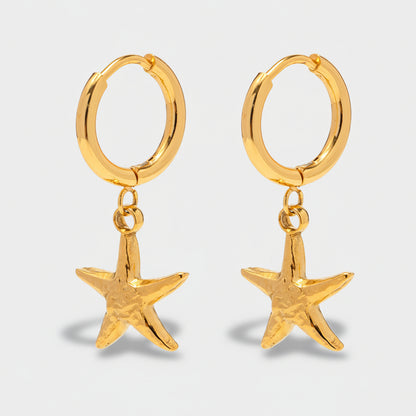 Starfish Huggie Hoops